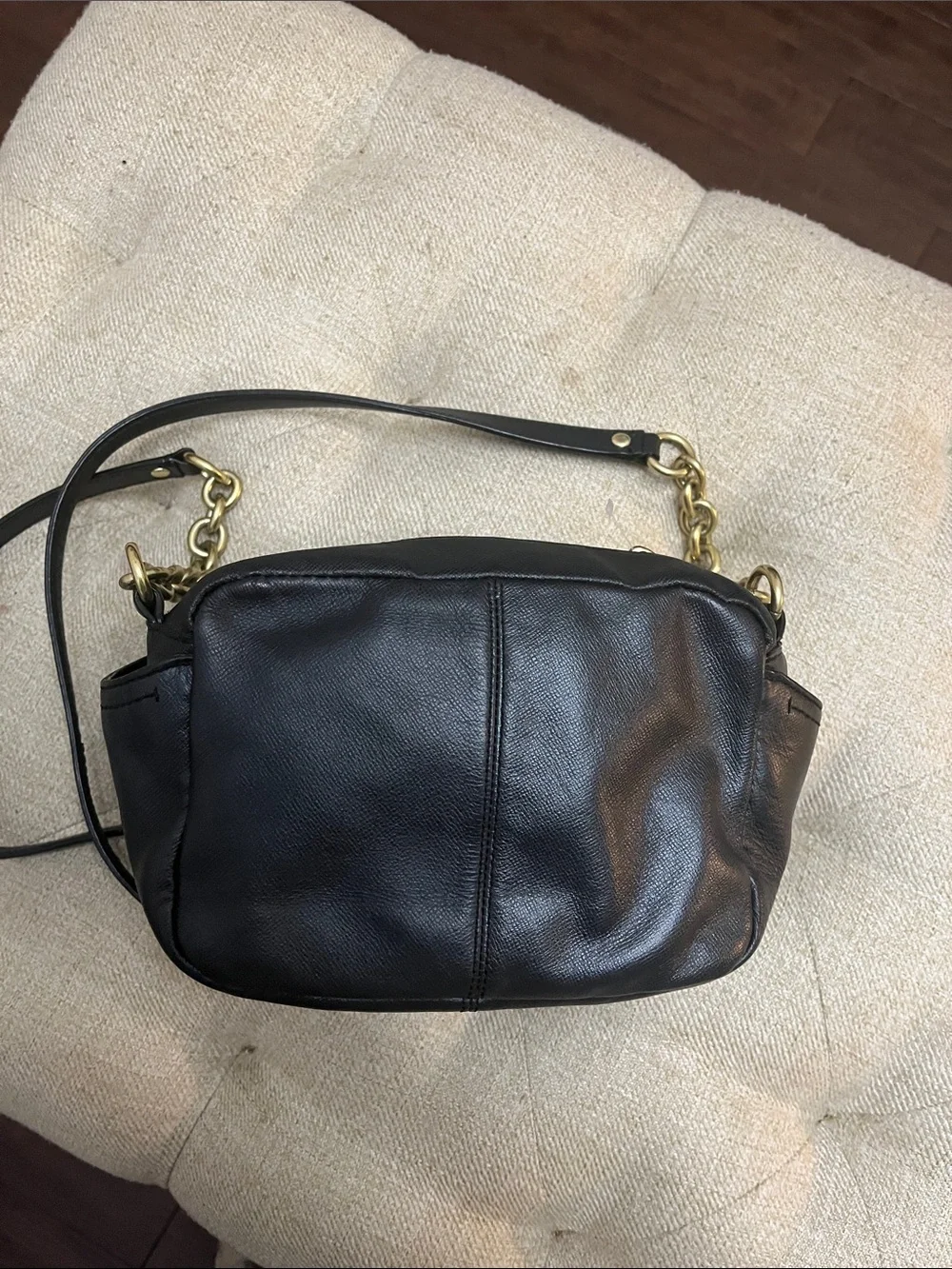 Coach Campbell Leather Turnlock Camera Bag Crossbody